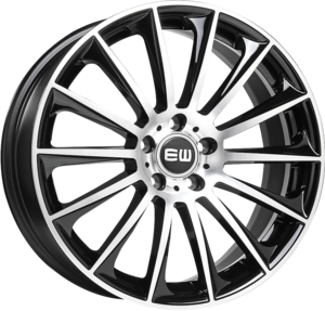 ELIT WHEELS EW02 BLACK / POLISHED 8.5x19 5/112 ET32 CB66.5